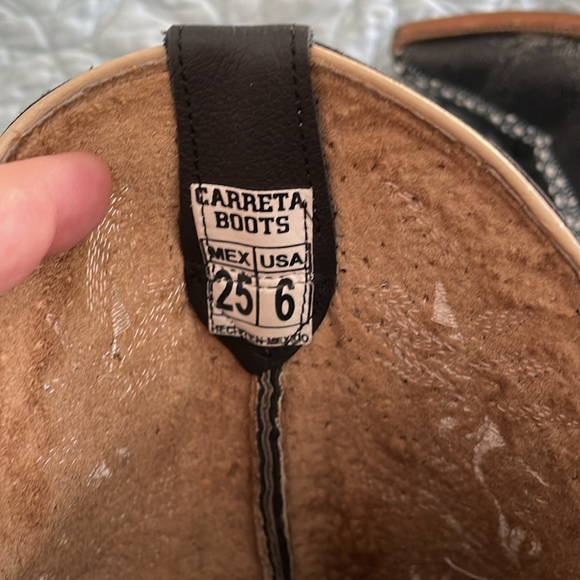 Carretta black boots, size 6 cowboy style stingray - Picture 7 of 7